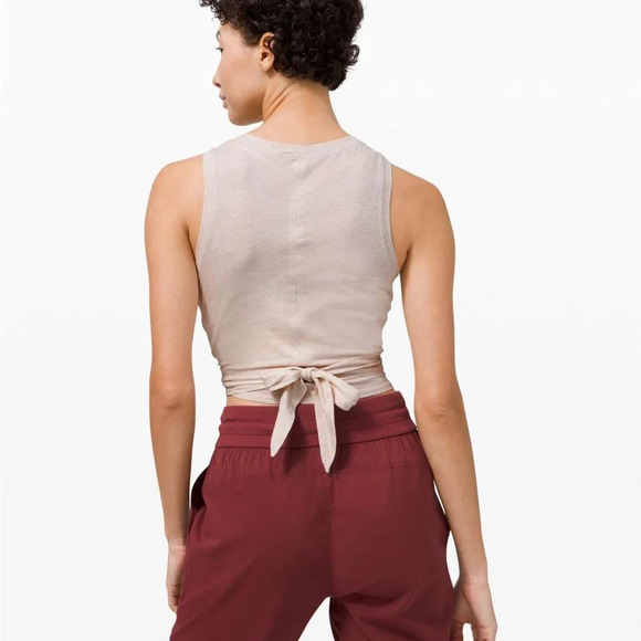 NWT Lululemon Time to Restore Tie Tank Top in Tan - Picture 2 of 6